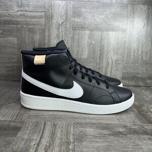 Nike Court Royale 2 Mid Women's 12/Men's 10.5 Black Leather Shoes CT1725-001